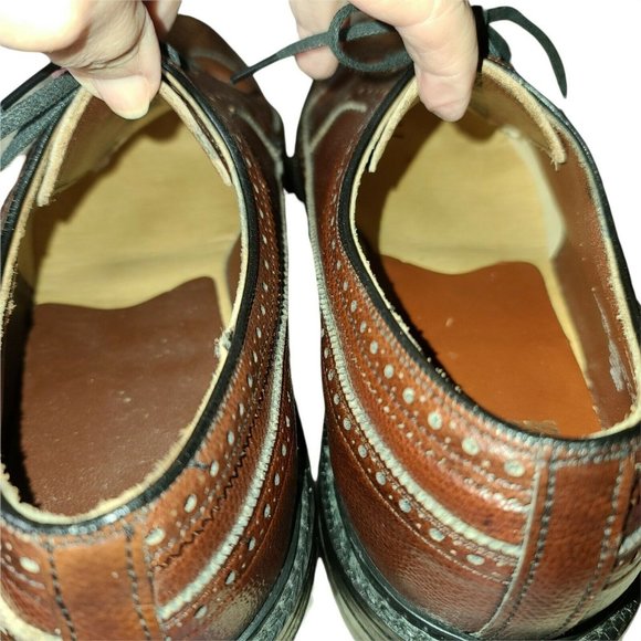 VINTAGE Stacy Adams Gunboats Full Pebble Grain Leather Wingtip 9.5 EEE - Picture 7 of 11
